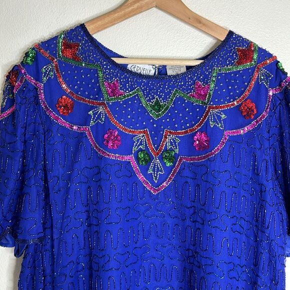 Cervelle ladies beaded sequin silk blouse top size 3X - Picture 3 of 11